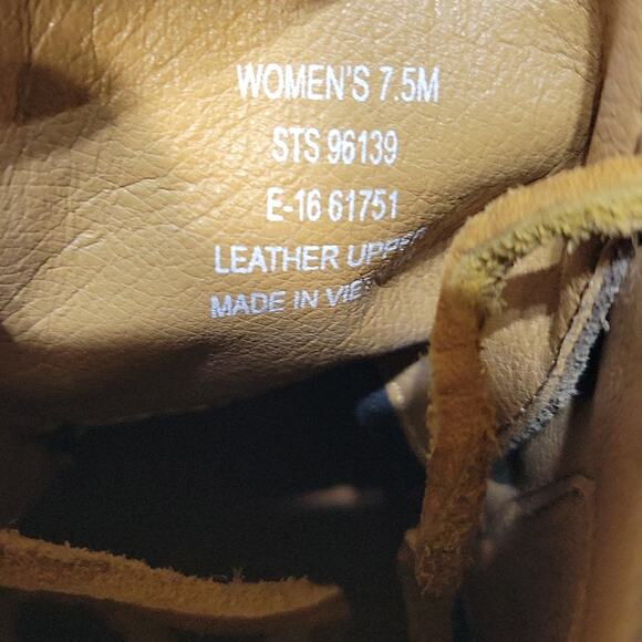 Sperry Top-Sider Stella Tan Wedge Leather Ankle Boots Womens 7.5 - Picture 11 of 13